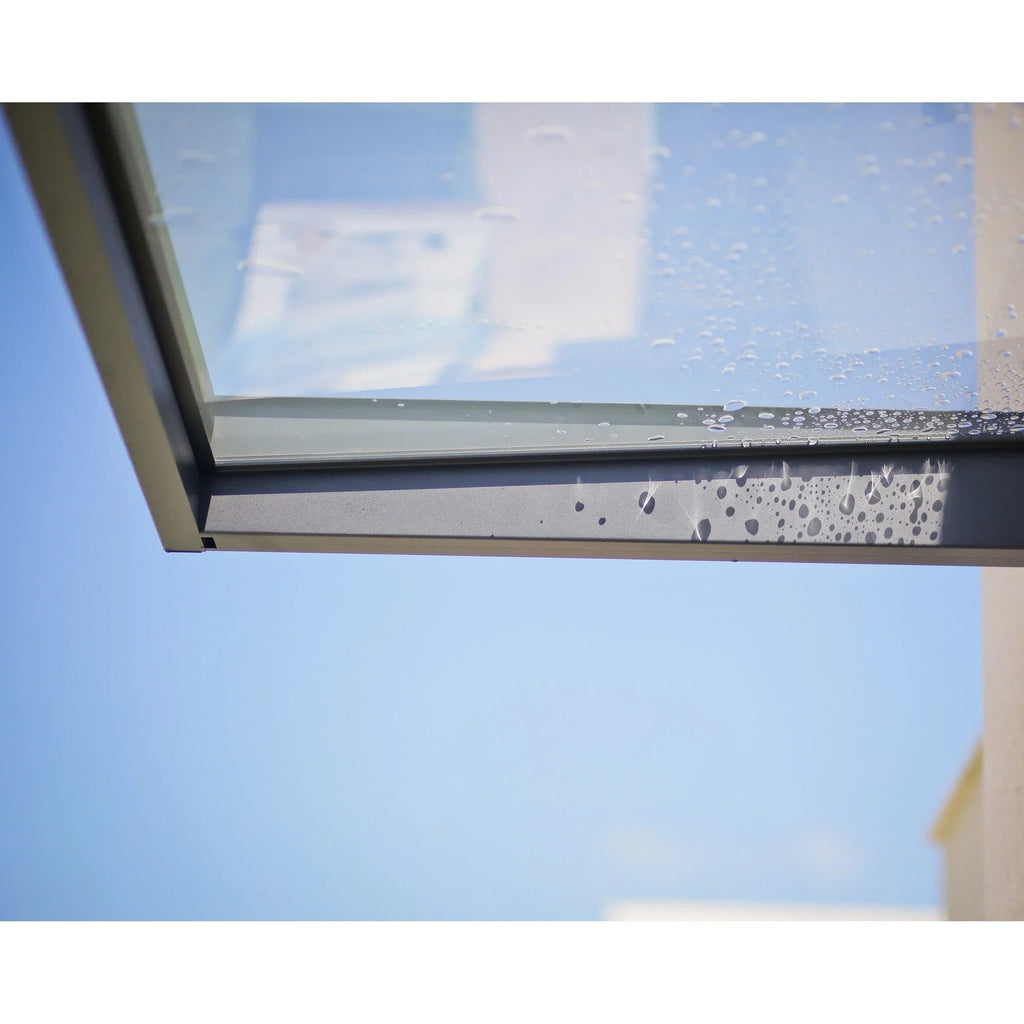 Sophia 3 ft. Grey Clear Door and Window Awning