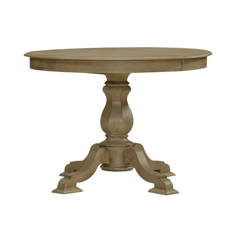Magnolia Manor Round Pedestal Dining Table with Expandable Leaves - 2 Finishes