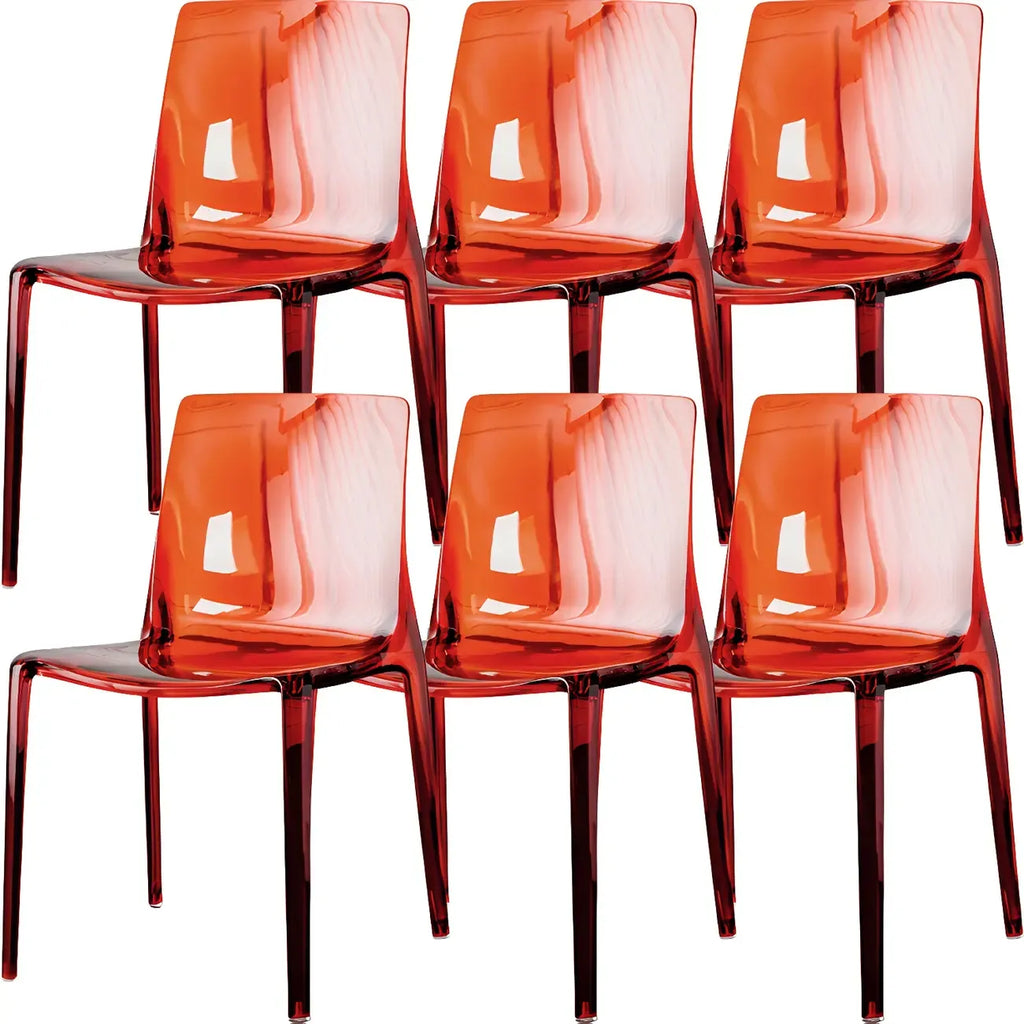 Amber Acrylic Armless Low Back Dining Chair