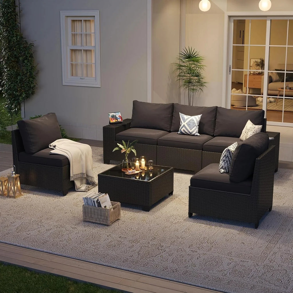 Outdoor Patio Furniture Sets with 4in Thicken Cushion