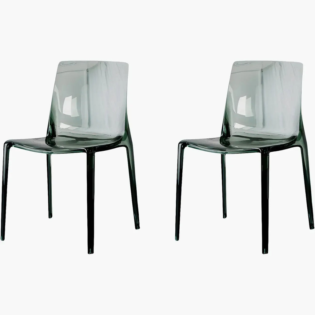 Amber Acrylic Armless Low Back Dining Chair