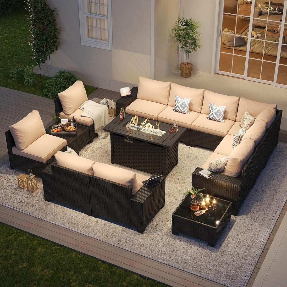Outdoor Patio Furniture Sets with 4in Thicken Cushion