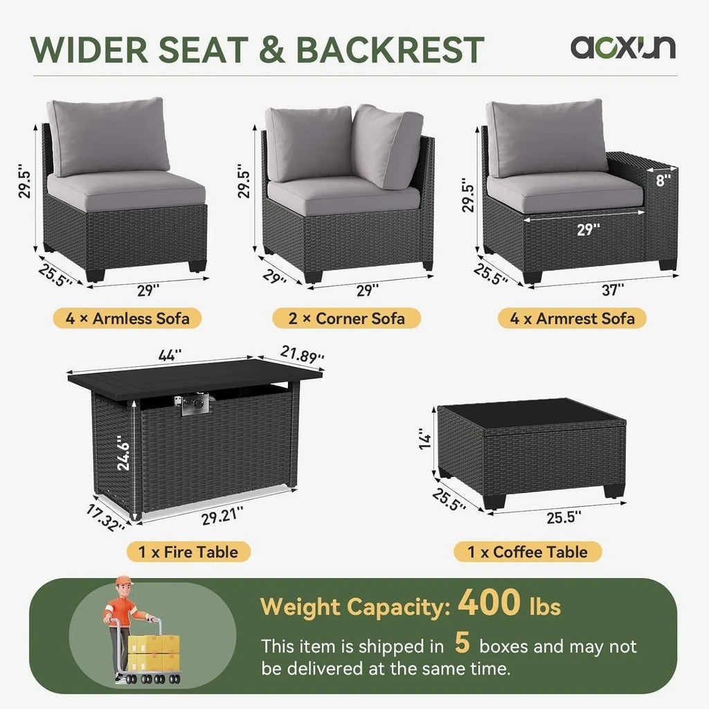 Outdoor Patio Furniture Sets with 4in Thicken Cushion