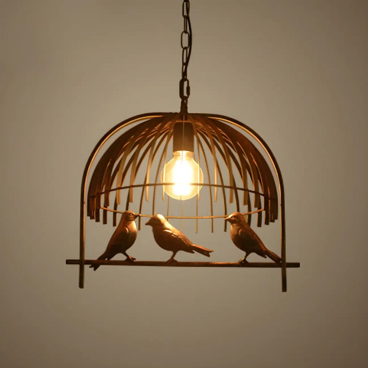 Industrial Metal Birdcage Island Pendant Light for Kitchen
