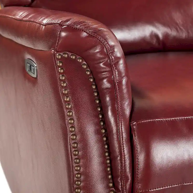 Eduardo Genuine Leather Power Recliner with USB Port Set of 2