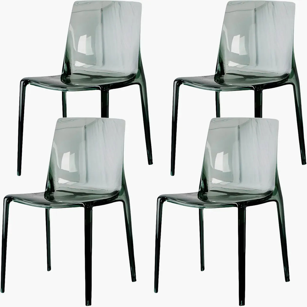 Amber Acrylic Armless Low Back Dining Chair