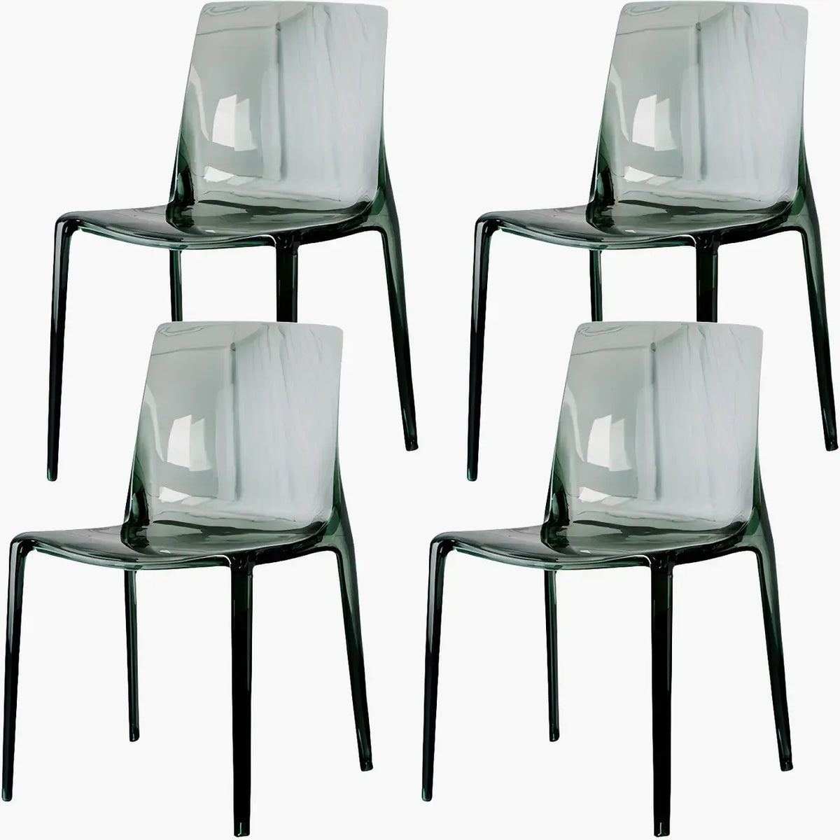 Amber Acrylic Armless Low Back Dining Chair