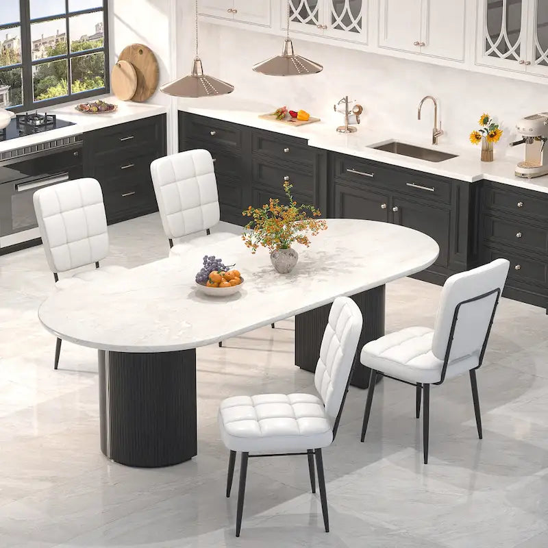 Modern Dining Chairs Set of 2/4/6/8, Upholstered Kitchen Chairs with Thick Cushion for Dining Room