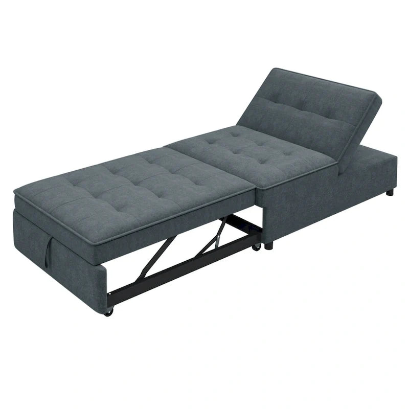 72.5 Linen 4-in-1 3-Seater Sleeper Sofa with 5-Level Adjustable Backrest And Storage Pocket