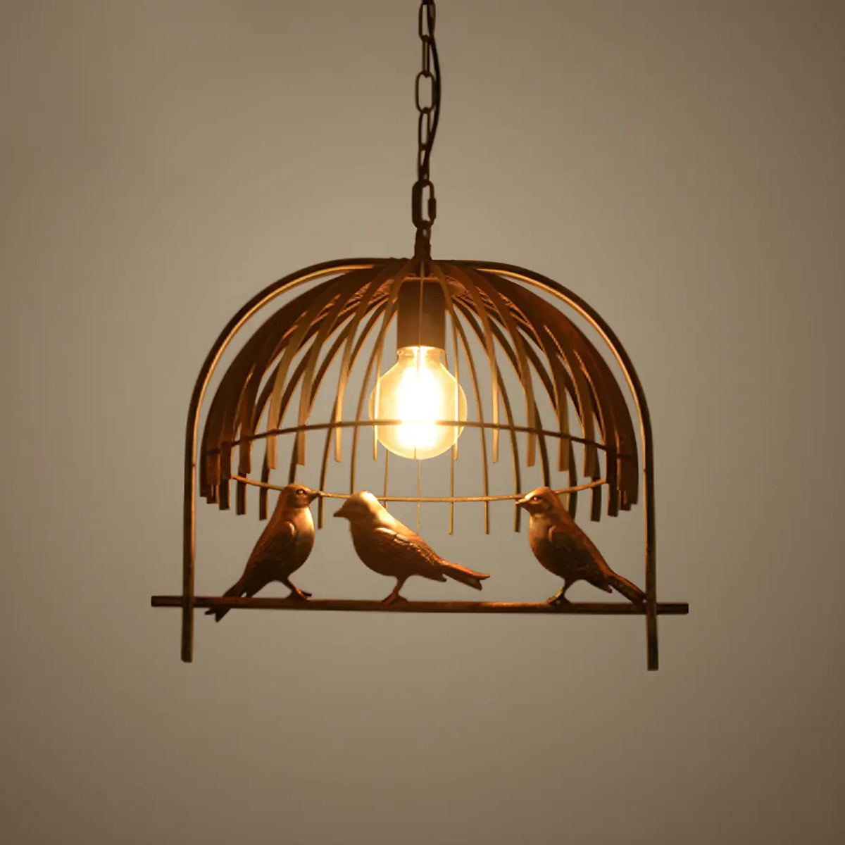 Industrial Metal Birdcage Island Pendant Light for Kitchen
