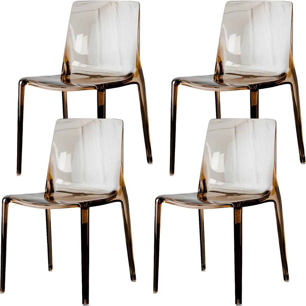 Amber Acrylic Armless Low Back Dining Chair