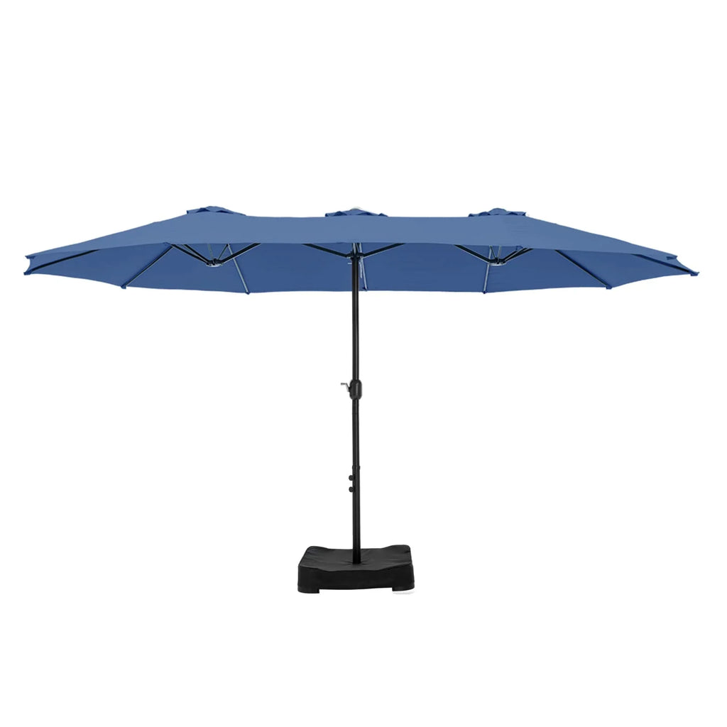 MAISON ARTS 15ft Double-Sided Patio Extra Large Twin Umbrella with Base Included