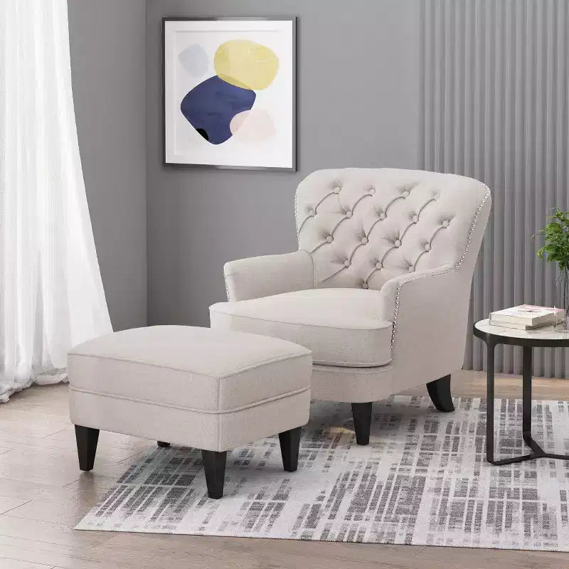Correia Contemporary Chair and Ottoman Set - Christopher Knight Home