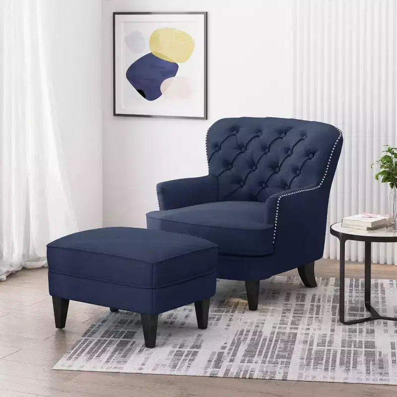 Correia Contemporary Chair and Ottoman Set - Christopher Knight Home