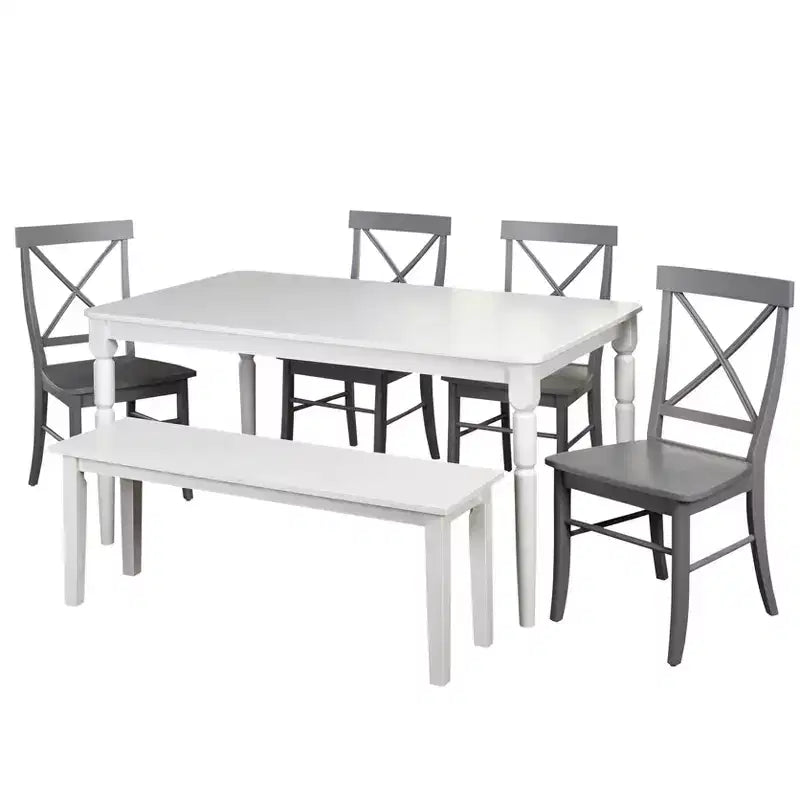 6pc Albury Dining Set with Bench - Buylateral