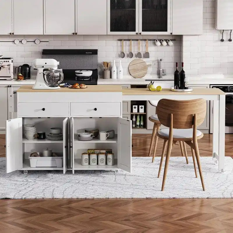 Abner Kitchen Island with Extendable Dining Table