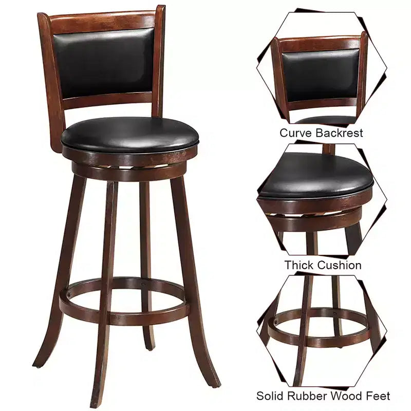 Costway 5pcs Pub Table Set 30'' Round Bar Height Table & 4pcs Swivel Bar Stools