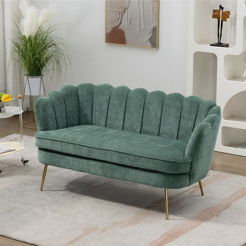 Small Mini Room Couch Two-Seater Sofa with Gold Metal Leg - 2 Seat