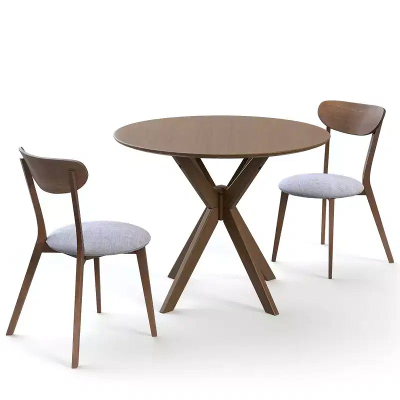 Costway 3 PCS Dining Table Set Modern Round Kitchen Table and Chairs Set for Dining Room