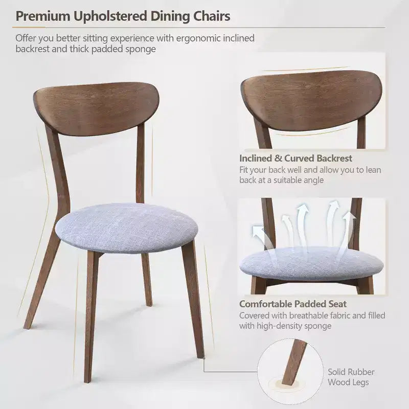 Costway 3 PCS Dining Table Set Modern Round Kitchen Table and Chairs Set for Dining Room