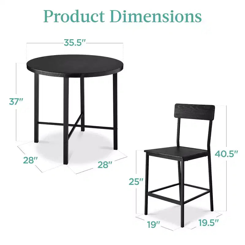 Best Choice Products 5-Piece Modern Round Counter Height Dining Set w/ 4 Chairs, 1.5in Thick Table