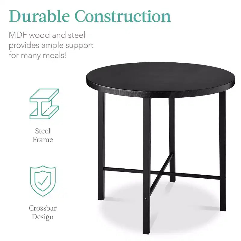 Best Choice Products 5-Piece Modern Round Counter Height Dining Set w/ 4 Chairs, 1.5in Thick Table