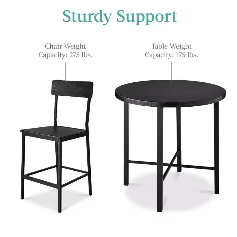 Best Choice Products 5-Piece Modern Round Counter Height Dining Set w/ 4 Chairs, 1.5in Thick Table