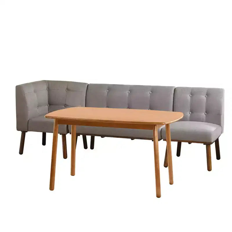 Buylateral 4pc Seats 4 Neha Mid Century Modern Upholstered Dining Set