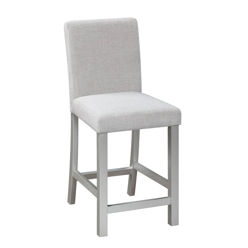 Modern 5-Piece Dining Set with Square Counter Height Table & 4 Upholstered Chairs