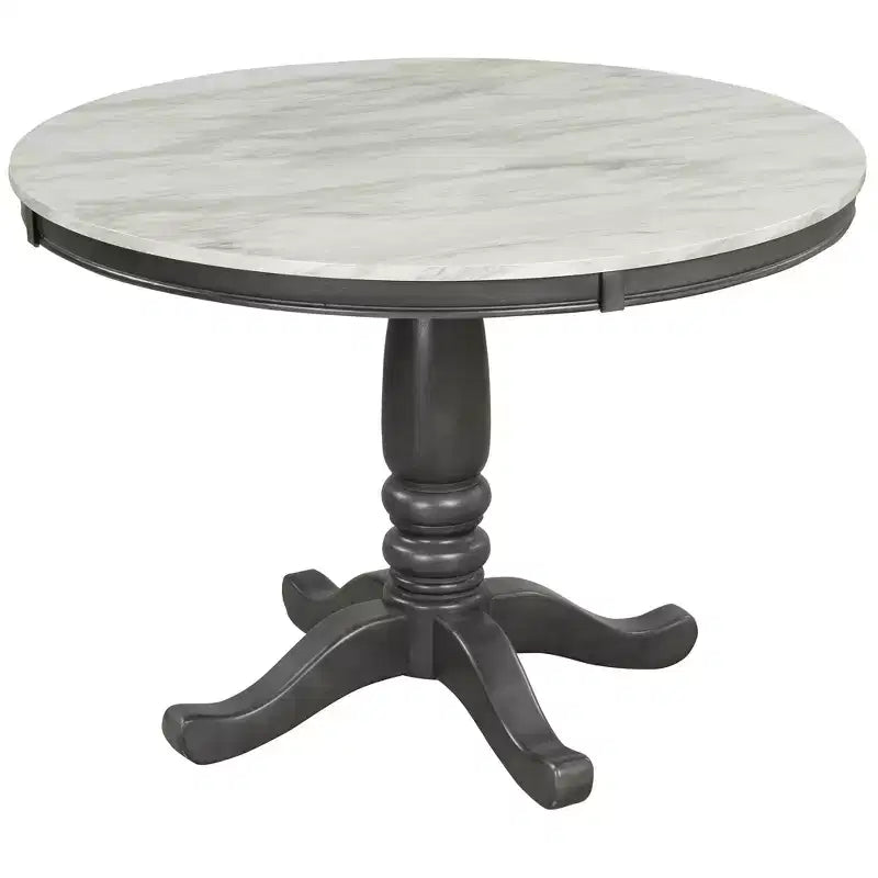 5-Piece Dining Set with Solid Wood Table and 4 Chairs, Gray - ModernLuxe