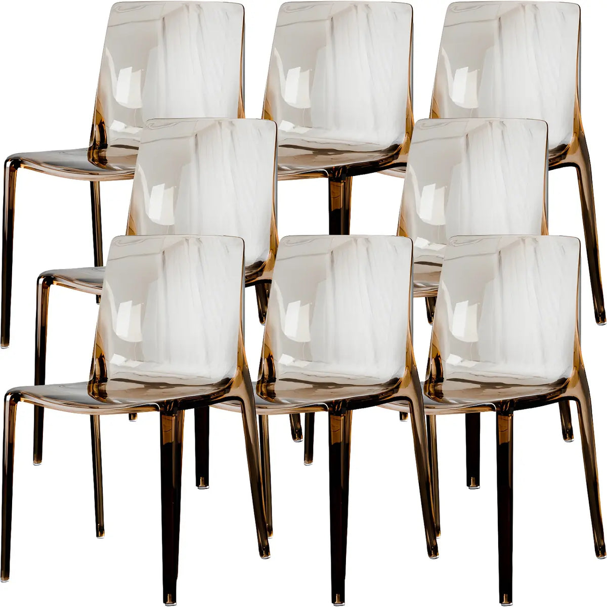 Amber Acrylic Armless Low Back Dining Chair