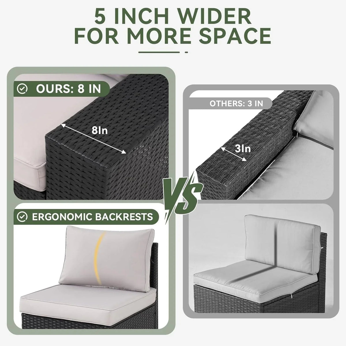 Outdoor Patio Furniture Sets with 4in Thicken Cushion
