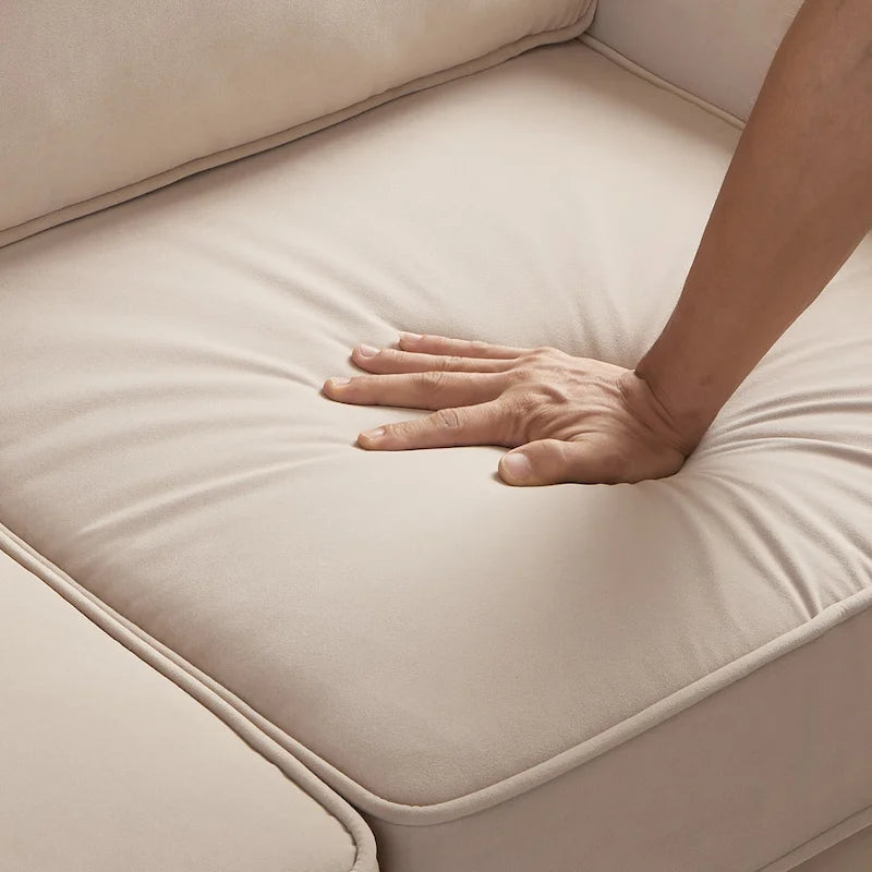 Fauteuil d'appoint moderne en velours avec pieds en bois massif
