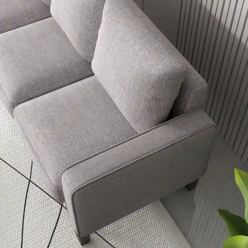 Canapé 3 places en tissu avec rangement caché