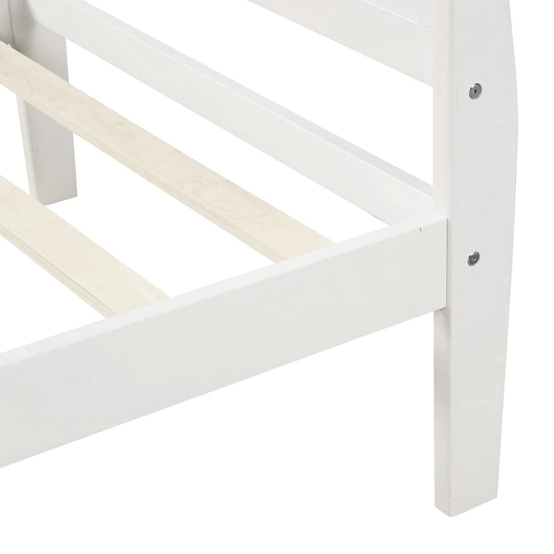 Cadre de lit double en bois avec tête de lit/pied de lit/support de lattes en bois