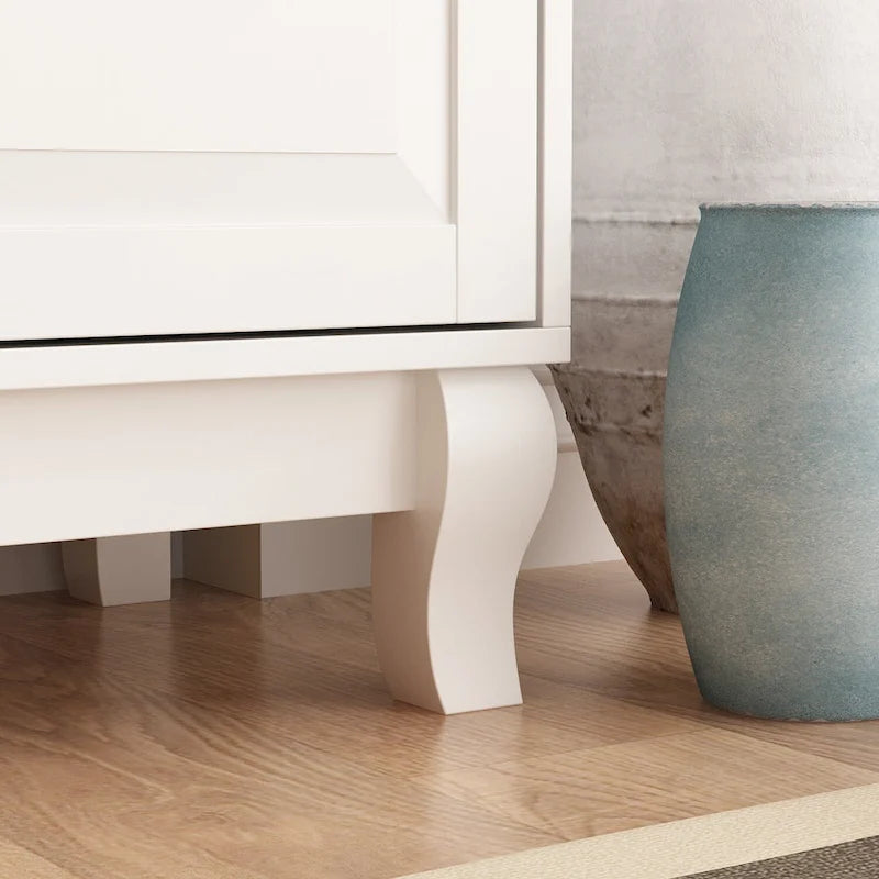 Commode haute à 5 tiroirs avec pieds en bois massif et glissières métalliques