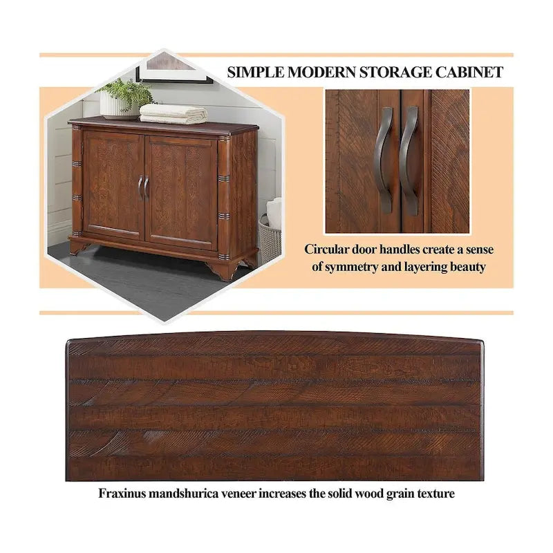 Console-buffet de 40 pouces à 2 portes avec étagère réglable
