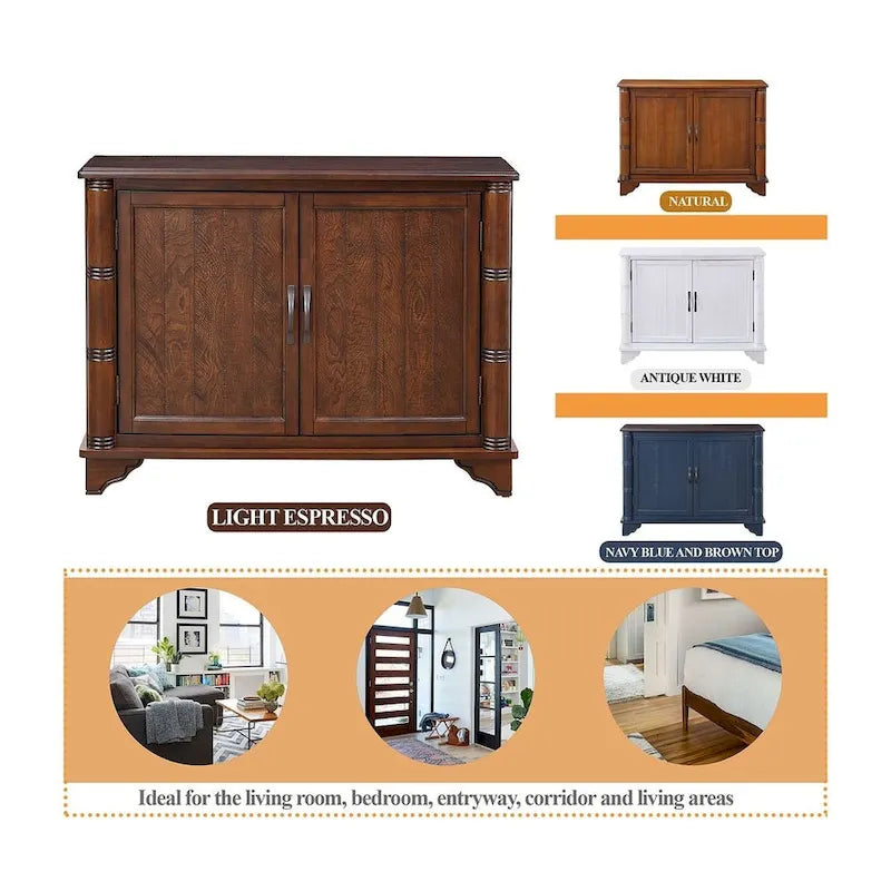 Console-buffet de 40 pouces à 2 portes avec étagère réglable