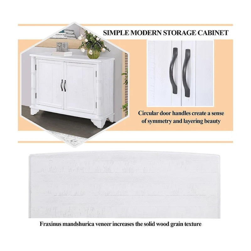 Console-buffet de 40 pouces à 2 portes avec étagère réglable