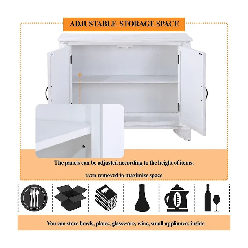 Console-buffet de 40 pouces à 2 portes avec étagère réglable