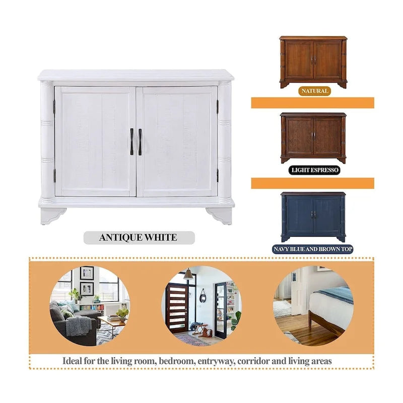 Console-buffet de 40 pouces à 2 portes avec étagère réglable