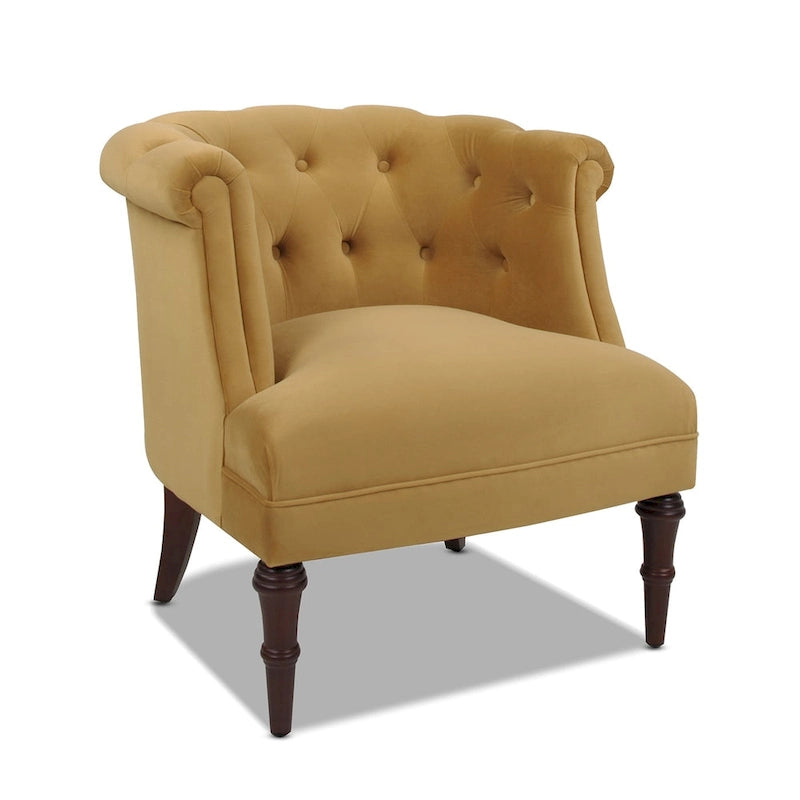 Fauteuil d'appoint Mid-Century Modern avec capitonnage et accoudoirs roulés