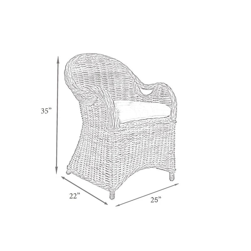 Fauteuil en rotin naturel tressé avec coussin