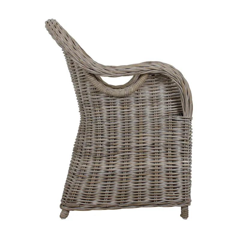Fauteuil en rotin naturel tressé avec coussin