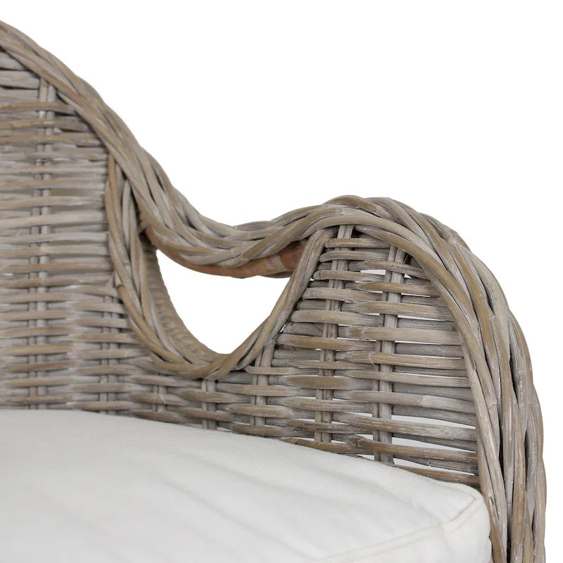 Fauteuil en rotin naturel tressé avec coussin