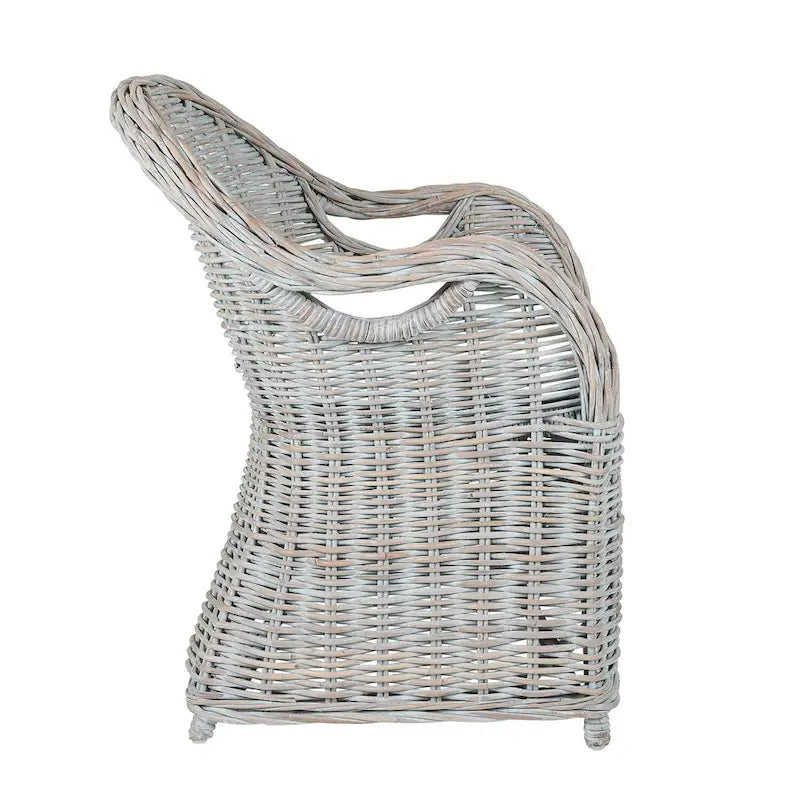 Fauteuil en rotin naturel tressé avec coussin