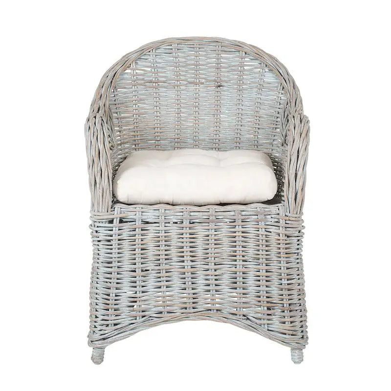 Fauteuil en rotin naturel tressé avec coussin