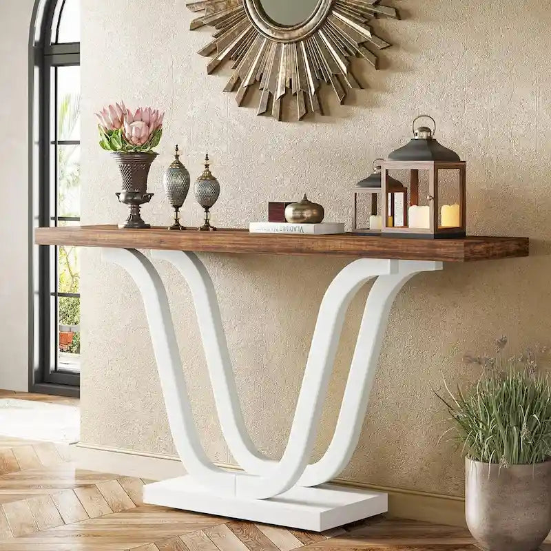 Table console de ferme 55 po avec pieds en U