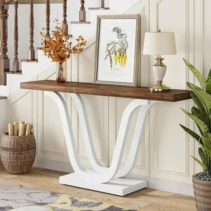 Table console de ferme 55 po avec pieds en U