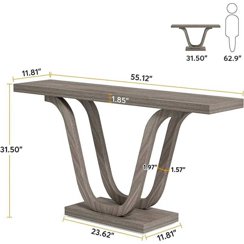 Table console de ferme 55 po avec pieds en U